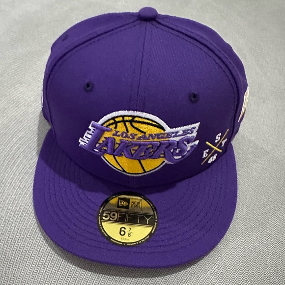 Men's Los Angeles Lakers New Era Purple Multi 59FIFTY Fitted Hat - Picture 2 of 13